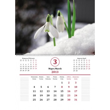 Календарь «Цвета природы», двусторонний, на дизайнерской бумаге