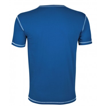 Футболка мужская с контрастной отделкой MUSTANG 150, ярко-синий/белый