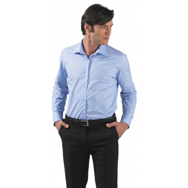 Рубашка мужская с длинным рукавом BRIGHTON голубая