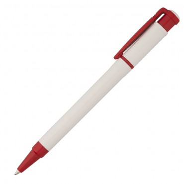 Ручка шариковая Kreta, белая с красным