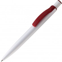 Ручка шариковая Castro, белая с красным