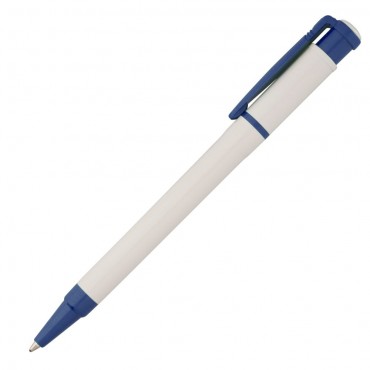 Ручка шариковая Kreta, белая с темно-синим