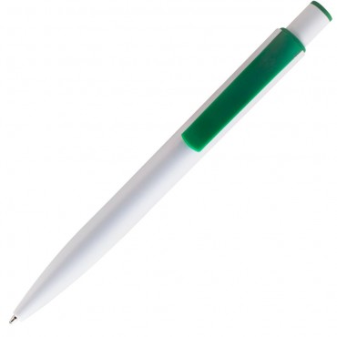 Ручка шариковая Castro, белая с зеленым