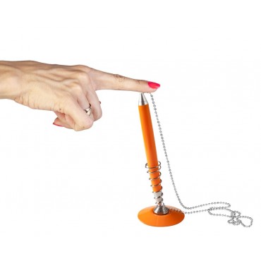 Ручка шариковая Vortex на подставке, оранжевая