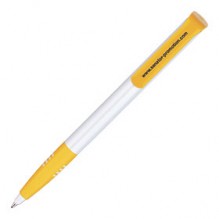 Ручка шариковая Super Soft, белая с желтым