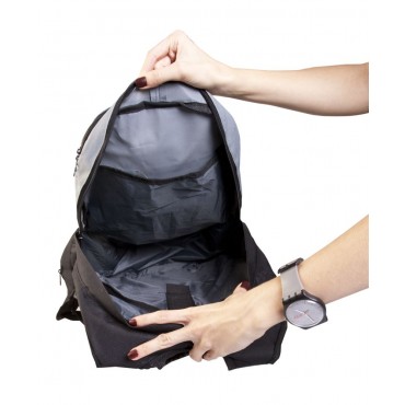 Рюкзак с отделением для ноутбука 17', серый с черным