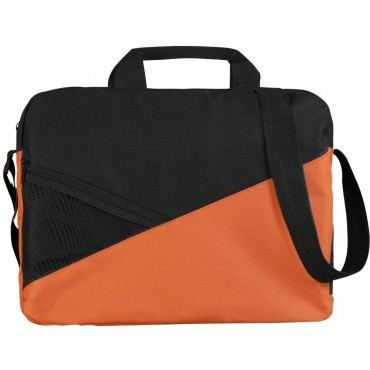 Конференц-сумка Slice, черно-оранжевая
