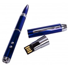 Флешка с ручкой, фонариком и лазерной указкой, синяя, 8 Гб